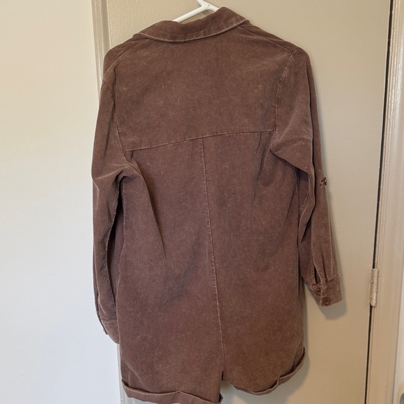 Sadie &Sage Brown Button-Up Romper - Picture 4 of 4